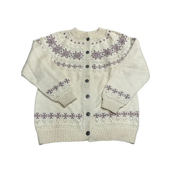 Dale of Norway Women's Sweater Cardigan Fair Isle New Wool Vintage Size 42 M/L - Picture 2 of 12